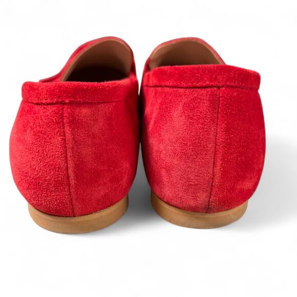 RICCARDO BOCCIA Women's Italian Leather Red Suede Slip On Loafers, Size 41/10.5 - Picture 5 of 6